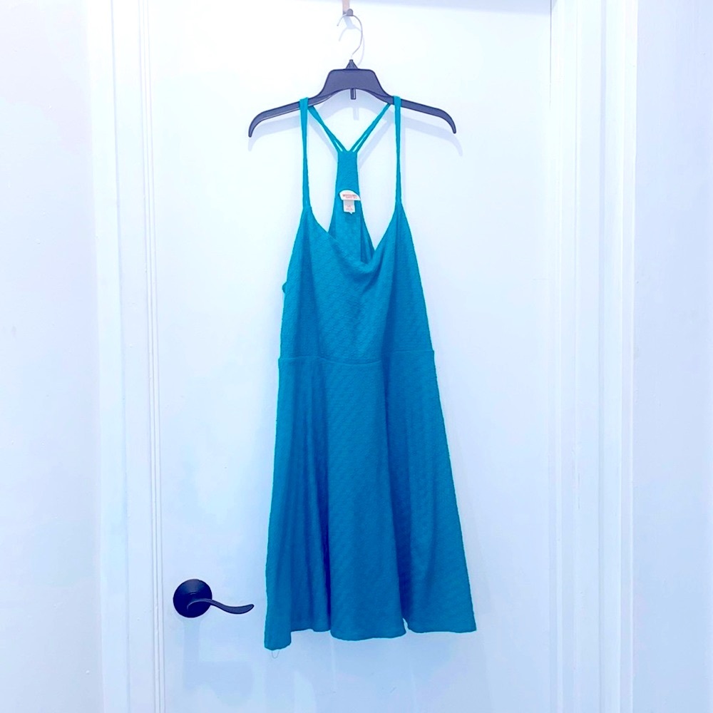 - Mossimo Supply company teal blue dress a line swing skirt L